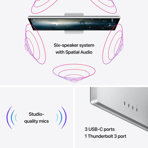 Apple Studio Display 27-tum med standardglas och justerbar lutning Skärm Leasing Apple Studio Display 27" – Retina 5K-skärm | Finns i lager