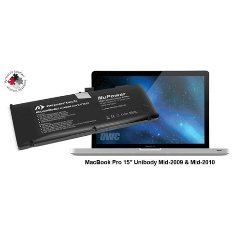 NewerTech NuPower 85 Watt-timmars batteri för MacBook Pro 15 tum Unibody Mid-2009 & Mid-2010 Batteri NewerTech batteri Macbook Pro 15" - Unibody Mid-2009 & Mid-2010