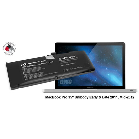 NewerTech NuPower 85 Watt-Hour Battery for MacBook Pro 15-inch Unibody 2011 & Mid 2012 Batteri NewerTech NuPower batteri Macbook Pro 15 Unibody 2011 & Mid 2012