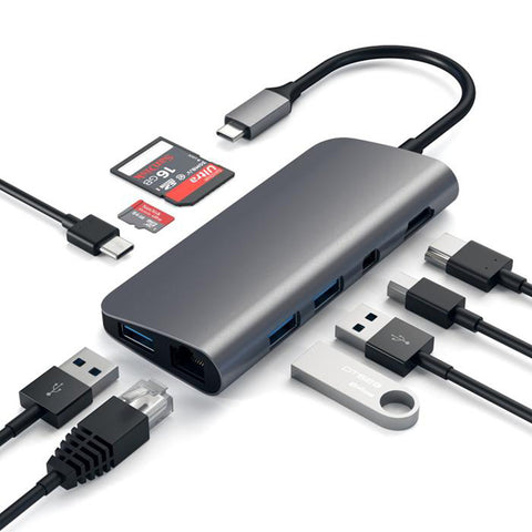 Satechi USB-C Multimedia Adapter 4K HDMI/Mini DisplayPort Gigabit Ethernet Adapter Satechi USB-C Mini Displayport HDMI - Gigabit Ethernet