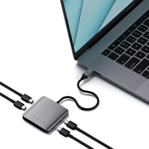 Satechi Aluminum 4-portars USB-C-hubb Adapter satechi 4 Usb-c Hubb