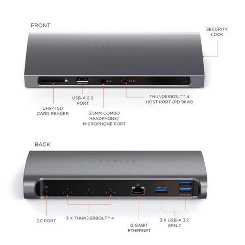 Satechi Satechi Thunderbolt 4 Dock - med 3st ThunderBolt anslutningar Tillbehör