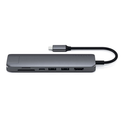 Satechi Slim USB-C MultiPort m. Ethernet - HDMI, USB 3.0 portar samt kortläsare Adapter Satechi Slim USB-C MultiPort m. Ethernet - HDMI, Samt kortläsare