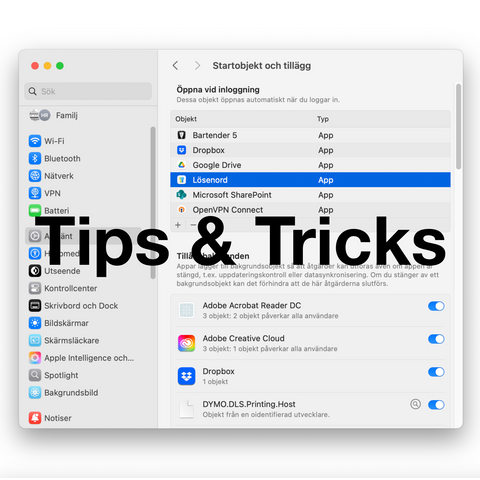 Så hanterar du appar som öppnas automatiskt när du loggar in på macOS