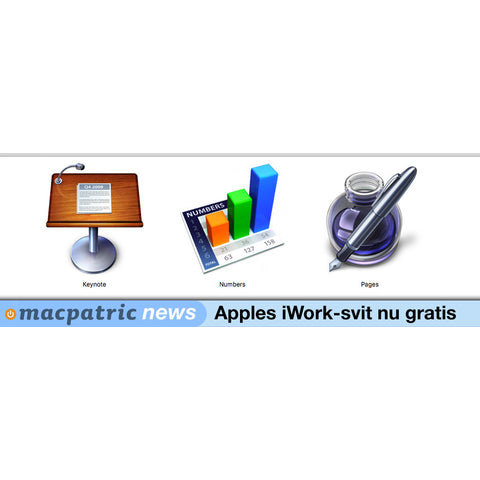 Apples iWork-svit nu gratis