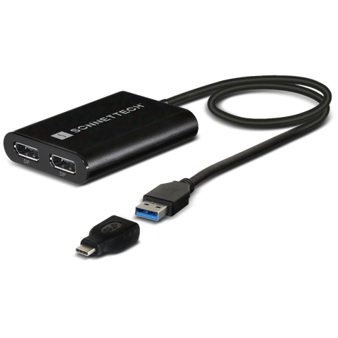 SONNET USB-C Dual 4K 60Hz DisplayPort Adapter for M1/M2/M3 Macs Dual DisplayPort Adapter 