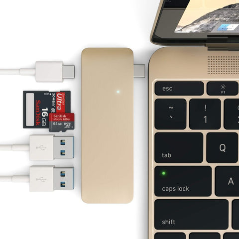 Satechi USB-C Pass Through USB Hub – 3-i-1 hub Tillbehör satechi type-c pass through usb hub with usb-c charging port