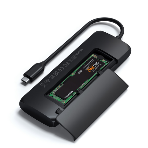 Satechi USB-C HYBRID med inbyggd möjlighet till SSD-lagring Tillbehör Satechi USB-C HYBRID SSD-lagring - USB-C Lagring
