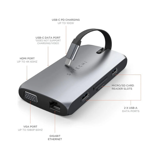 Satechi USB-C On-the-Go Multiport Adapter Tillbehör 