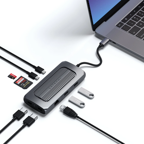 Satechi USB Type-C Multi-Port Adapter 4K Gigabit Ethernet - mac usb-c